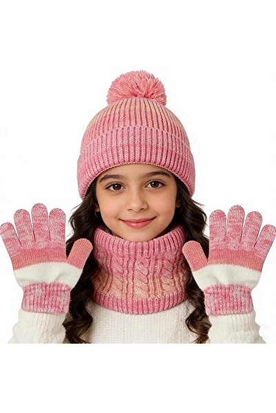 KASTWAVE Kids Beanie Winter Hat Gloves Neck Warmer Set, Toddler Knitted Cold ...