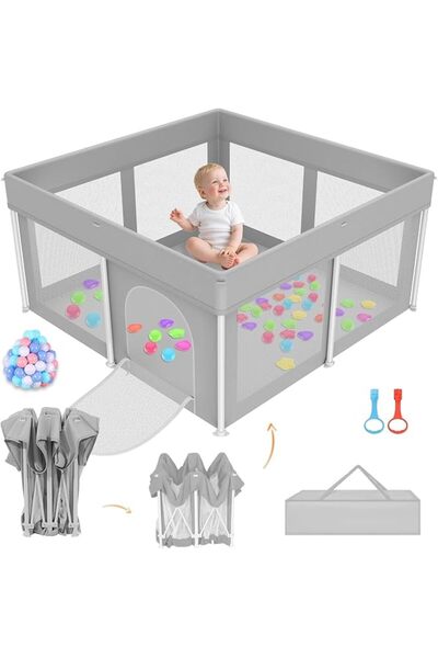 LIODUX Baby Playpen for Babies, Quick Setup Kids Play Pen Fence, Foldable Chi...
