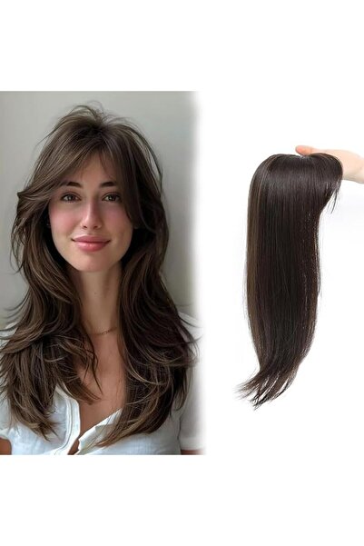 HaveLovely Hair Topper with Clip-in Bangs, 18 Inch 3D 360 Full Coverage Synth...
