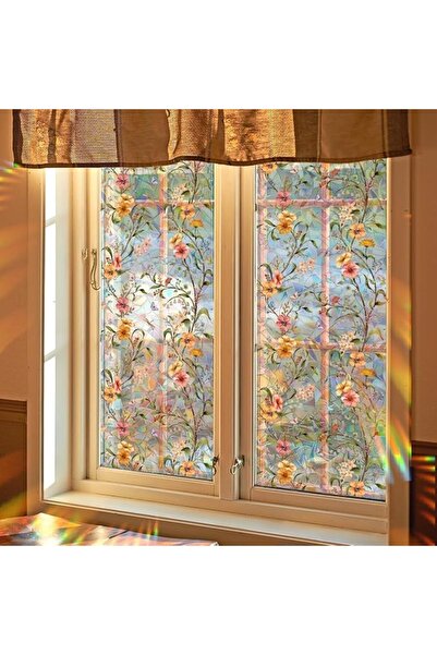 Yelajoy Privacy Rainbow Window Film, Non-Adhesive Static Cling Removable Colo...