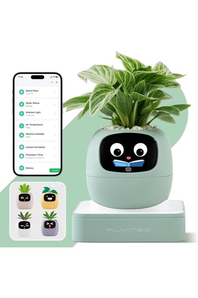 PLANTSIO وعاء ذكي للنباتات يعمل بالذكاء الاصطناعي مع تحكم عبر التطبيق، سقي ذا...