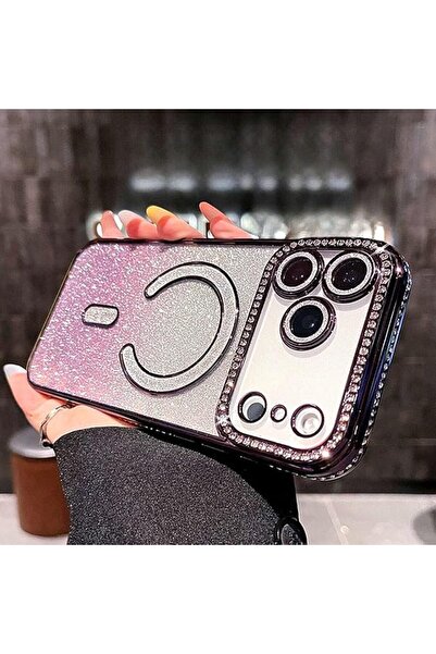 GENERAL Magnetic Glitter Case for iPhone 17 Pro Max, Shiny Full Camera Lens P...