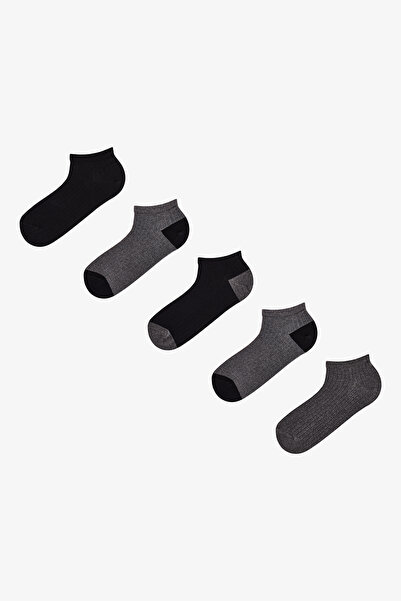 Penti Erkek Lacivert Melanj Black Comfort 5 Çift Patik Çorap