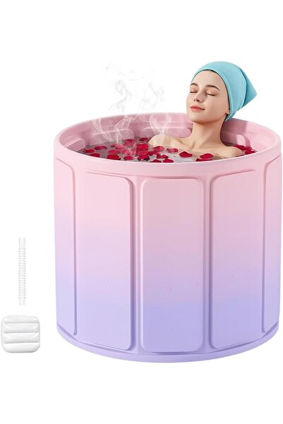 oldlaiben حوض استحمام محمول قابل للطي، حوض استحمام سميك ومتين للبالغين والأطف...