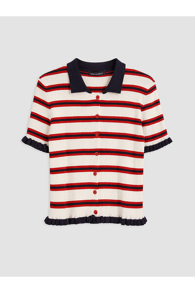 LC Waikiki Lcw Modest Ecru Knitwear Striped Women's Cardigan with Nevavm Diff...