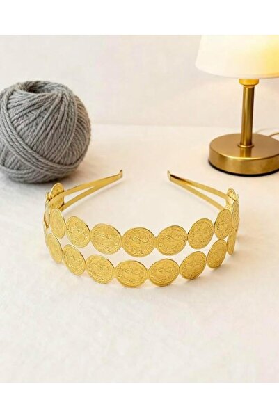 Generic Gold Coin Headband Tradtional Hair Band with Engraved Coins for Saudi...