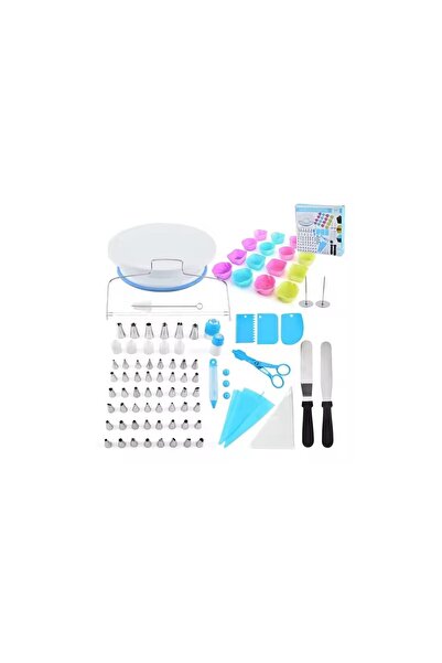OEM Set 92 Piese Ustensile pentru Ornare Prajituri, din Plastic si Otel Inoxi...