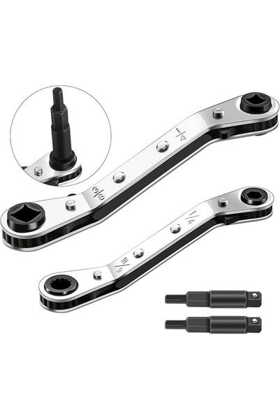 HaveLovely HVAC Service Wrench Set, 4 in 1 with 3 8 to 1 4 and 5 16 to 1 4 He...