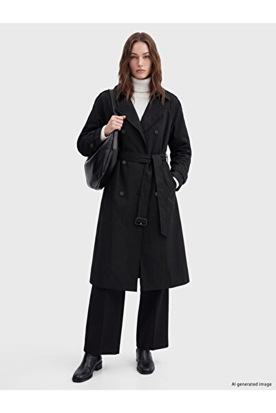 LC Waikiki Quality Pieces from Çelebi Store Women's Trench Coat with Stand Co...
