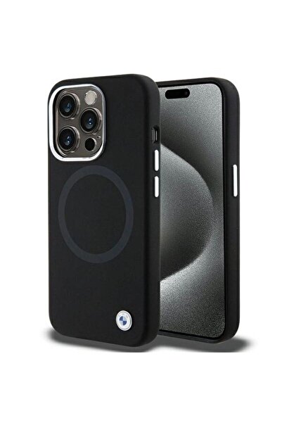BMW Husă Signature din silicon lichid MagSafe pentru iPhone 15 Pro - negru
