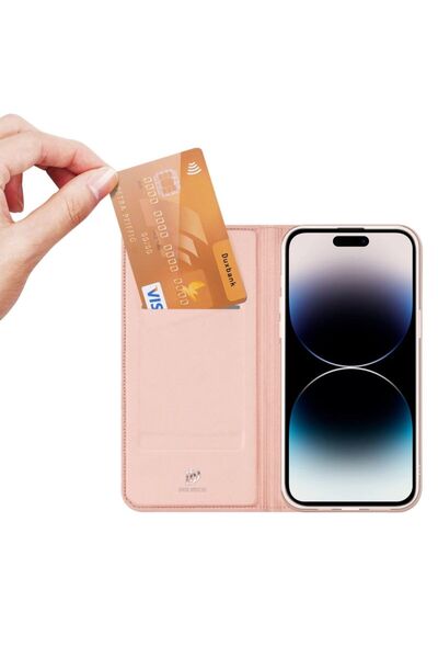 Dux Ducis Husă portofel Skin Pro pentru iPhone 15 Pro - Roz