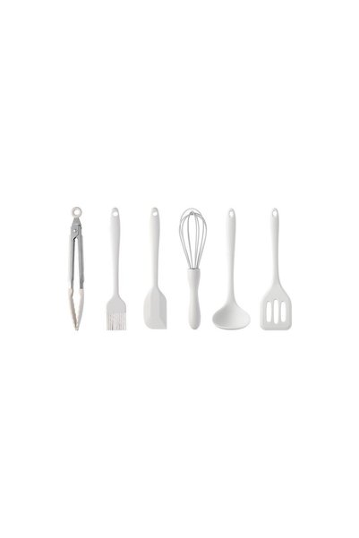 OEM Set 6 Ustensile de Bucatarie, din Silicon+Inox, Termorezistente, Antiader...