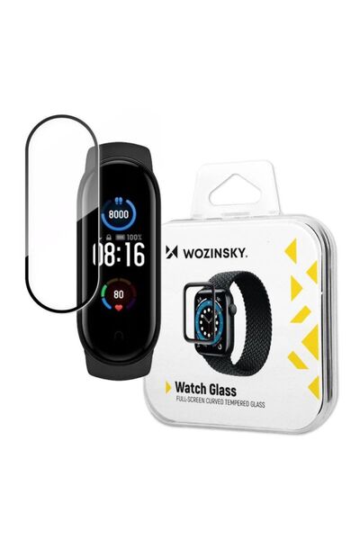WOZINSKY Sticlă de ceas din sticlă hibridă pentru Xiaomi Mi Band 5 negru