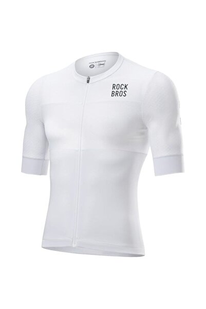 ROCKBROS Tricou de ciclism pentru bărbați, alb, 3D, XL