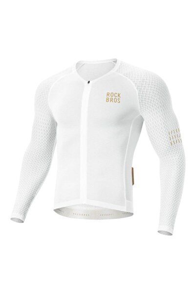 ROCKBROS YDCX008 Tricou de ciclism Diamond cu mânecă lungă, mărimea XL - Alb