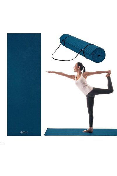 gaiam بساط يوغا فاخر من إيسنشيالز مع حقيبة حمل لبساط اليوغا (طول 72 بوصة × عر...