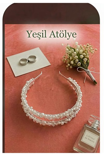 Yeşil Atölye Аксесоар за коса за бременни, корона, булчински, годежен, за обр...