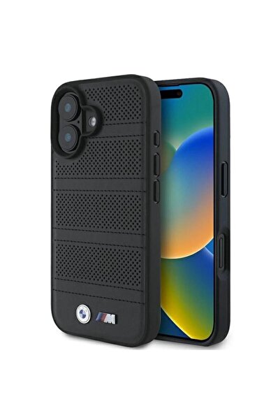 BMW Husă MagSafe perforată și cusută M pentru iPhone 16 - negru
