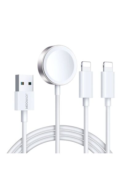 Joyroom Cablu încărcător magnetic S-IW007 3 în 1 USB-A - Lightning 1,2 m - alb