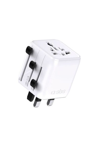 SBS Adaptor universal de călătorie TEADAPTUNI - alb