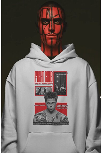 SEVBANO Hanorac premium oversize unisex cu imprimeu frontal Fight Club Tyler ...