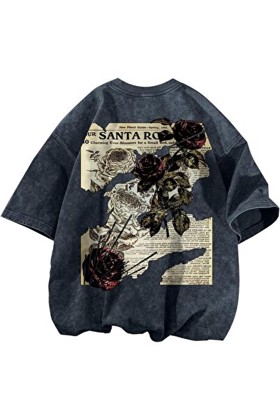 GENERAL Mens Acid Wash Tshirt Oversized Vintage Graphic T-Shirts Cool Grunge ...