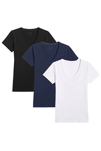 4F Tricou de damă (SET DE 3 TRIOCEURI) 4FWMM00TTSHF3307-10S-20S-31S