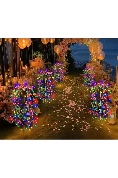 SASKA GARDEN LAMPĂ SOLARĂ ARBORE CU EFECT DE ARTIFICII MULTICOLORĂ 72CM 120 LED