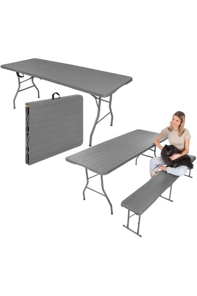 SASKA GARDEN Masă de catering pliabilă într-o valiză 180x74CM MAX. 100KG, bla...