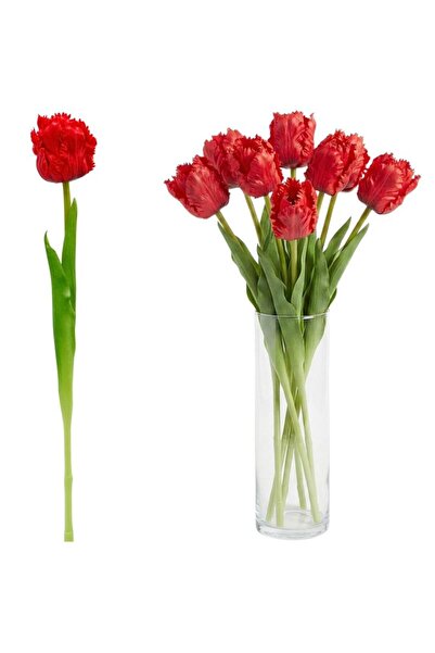 SASKA GARDEN Lalea roșie 38 cm, realistă, decorațiune de primăvară