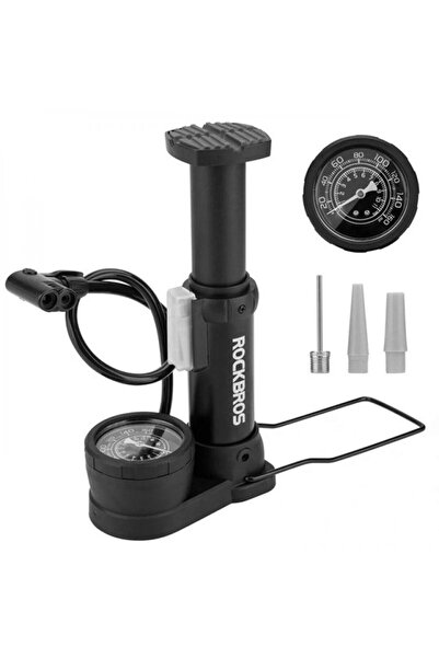 ROCKBROS 42610002001 Pompă de bicicletă de podea cu manometru - Negru