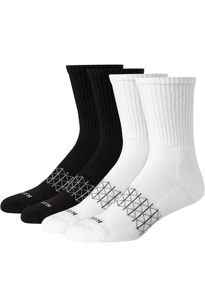 HANES mens Absolute Active Cushioned Crew Socks, Moisture Wicking Socks, Seam...