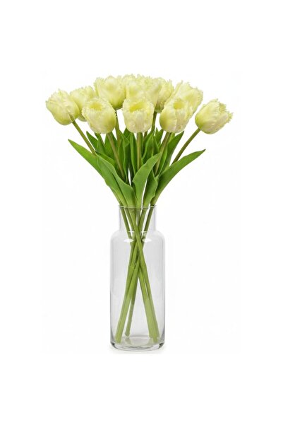 SASKA GARDEN Lalea albă 38 cm, realistă, decorațiune de primăvară