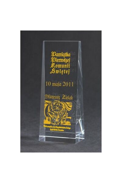 TRYUMF Trofeu din sticlă gravată + umplutură de vopsea