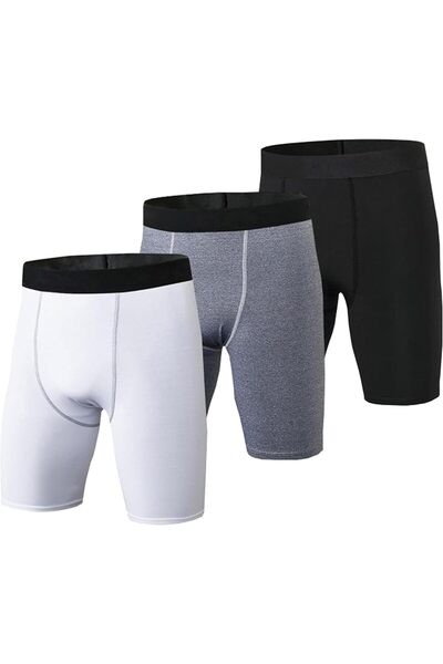 GENERAL 3 Pack Compression Shorts Men Sports Anti-Chafing Underwear Base Laye...