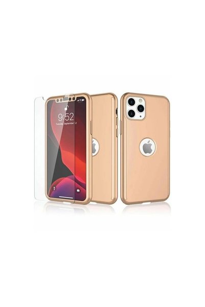 OEM Husă Full Cover 360° pentru Apple iPhone 12 Pro Max, Antișoc, Slim, Auriu