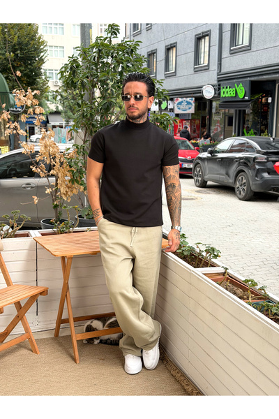 manch collection Yarım Balıkçı Kalıp DoubleFace Kumaş Tshirt