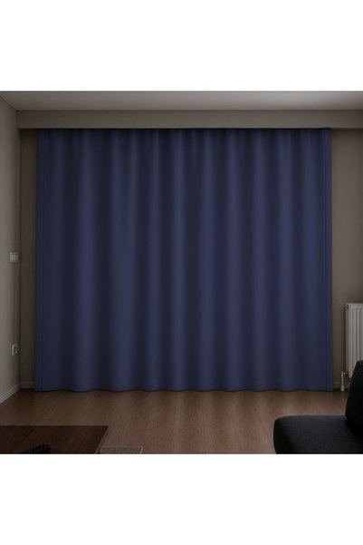 EYPER %100 Blackout Tam Karartma Fon Perde, Özel Dikim, Tek Kanat, Lacivert