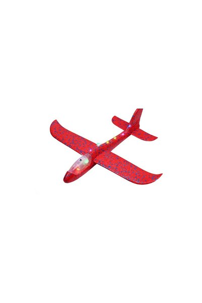 OEM Avion planor din polistiren in punga, lungime 47 cm, cu lumini pe toata l...