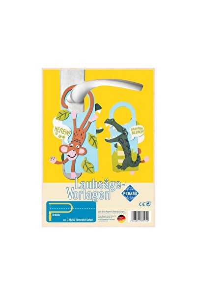 Pebaro 375/9S, Sablon din lemn, semn de usa safari, pentru traforaj, dimensiu...