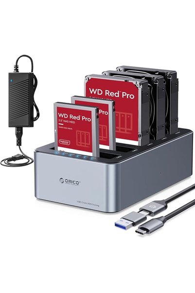 Orico USB C 5 Bay Hard Drive Cloner/Duplicate Hard Drive Docking Station Alum...