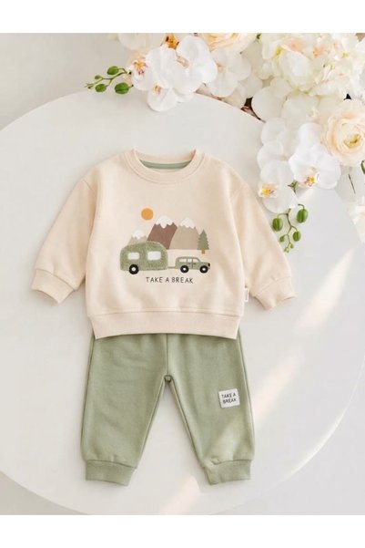 Valia Baby "Take a Break" 100% Cotton 3 Yarn Baby Boy Double Set
