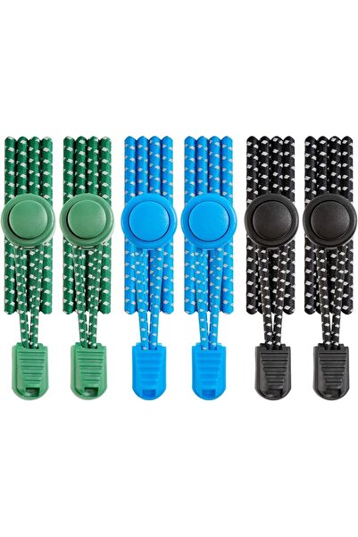 SYOSI 3 Pairs Elastic No-Tie Shoe Laces Reflective No Tie Shoe Laces for Kids...