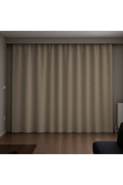 EYPER %100 Blackout Tam Karartma Fon Perde, Özel Dikim, Tek Kanat, Kum Beji