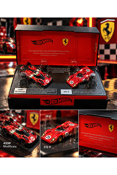 HOT WHEELS Ferrari 2'li Set 499P Modificata & 312 P Özel Kutu Model Araç