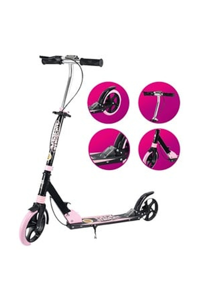 OEM Black Fuchsia Aluminum Scooter with Stand