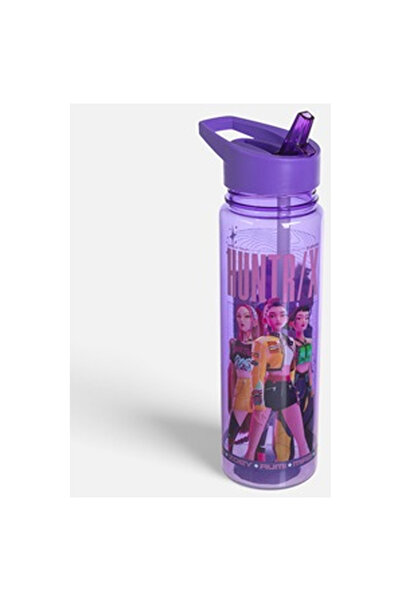 OEM Sticla Apa Flip Top Transparenta & Mov din Plastic K-POP 650ml