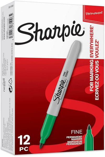 Sharpie Yayınları شاربي قلم تحديد دائم برأس دقيق - مجموعة نيون من 4 قطع