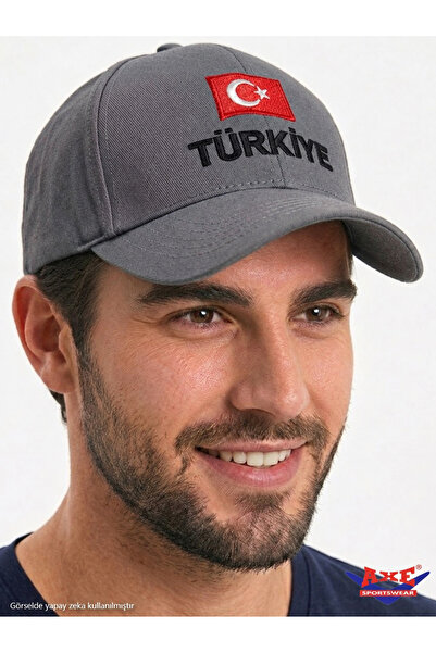 AXE SPORTSWEAR Adjustable Velcro Back Turkey Turkish Flag Embroidered Basebal...