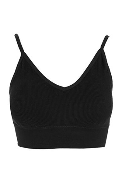 OEM Black Bustier with Thin Straps Without Hem for Women - One Size
